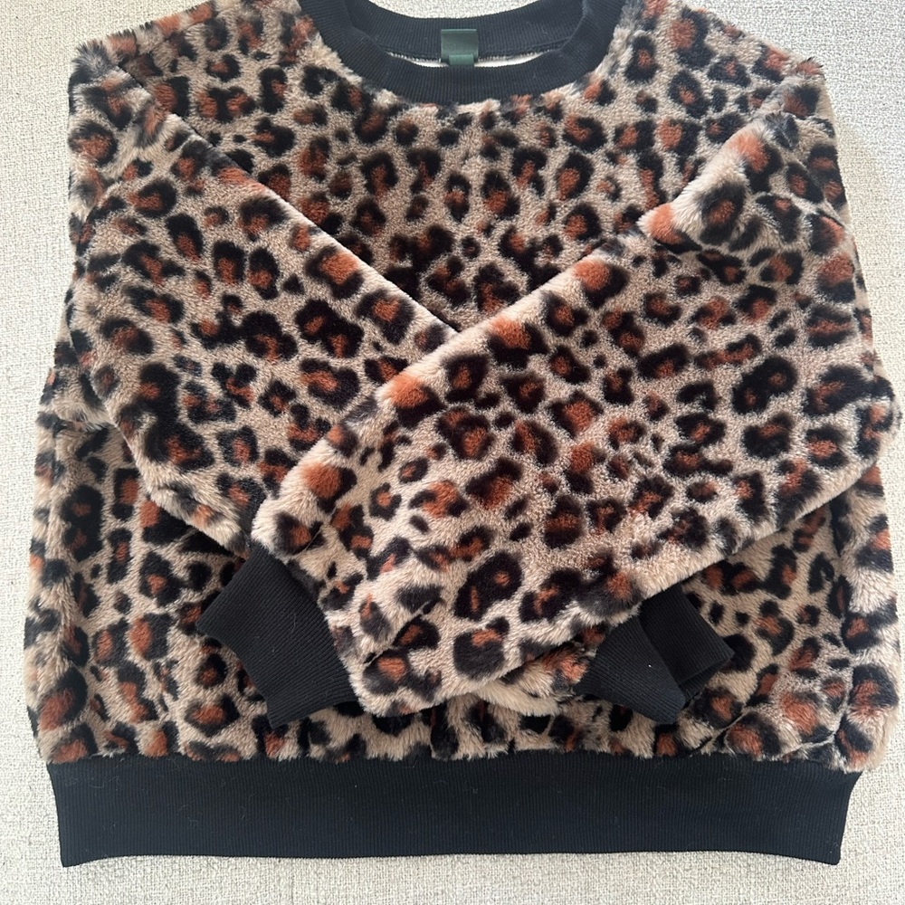 Leopard Print Fuzzy Sweater